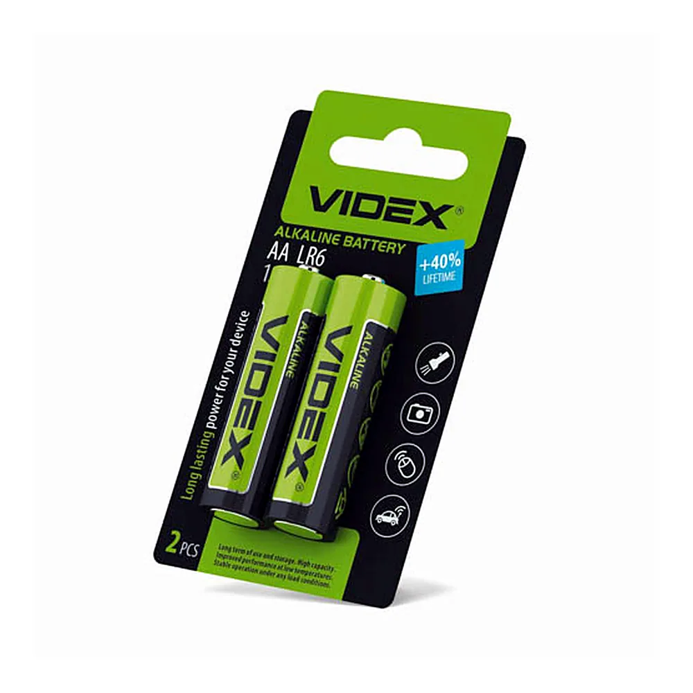 Батарейка лужна Videx LR6/AA 2шт SMALL BLISTER