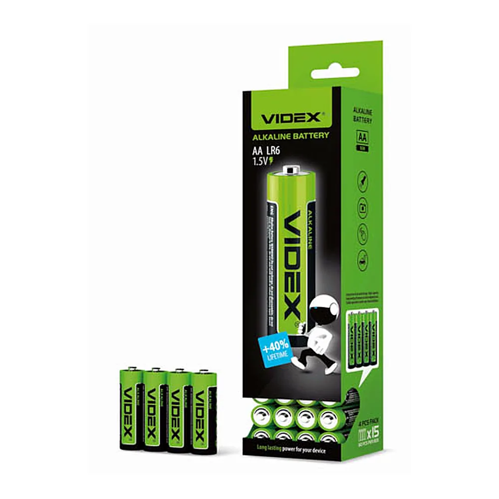 Батарейка лужна Videx LR6/AA 4шт SHRINK