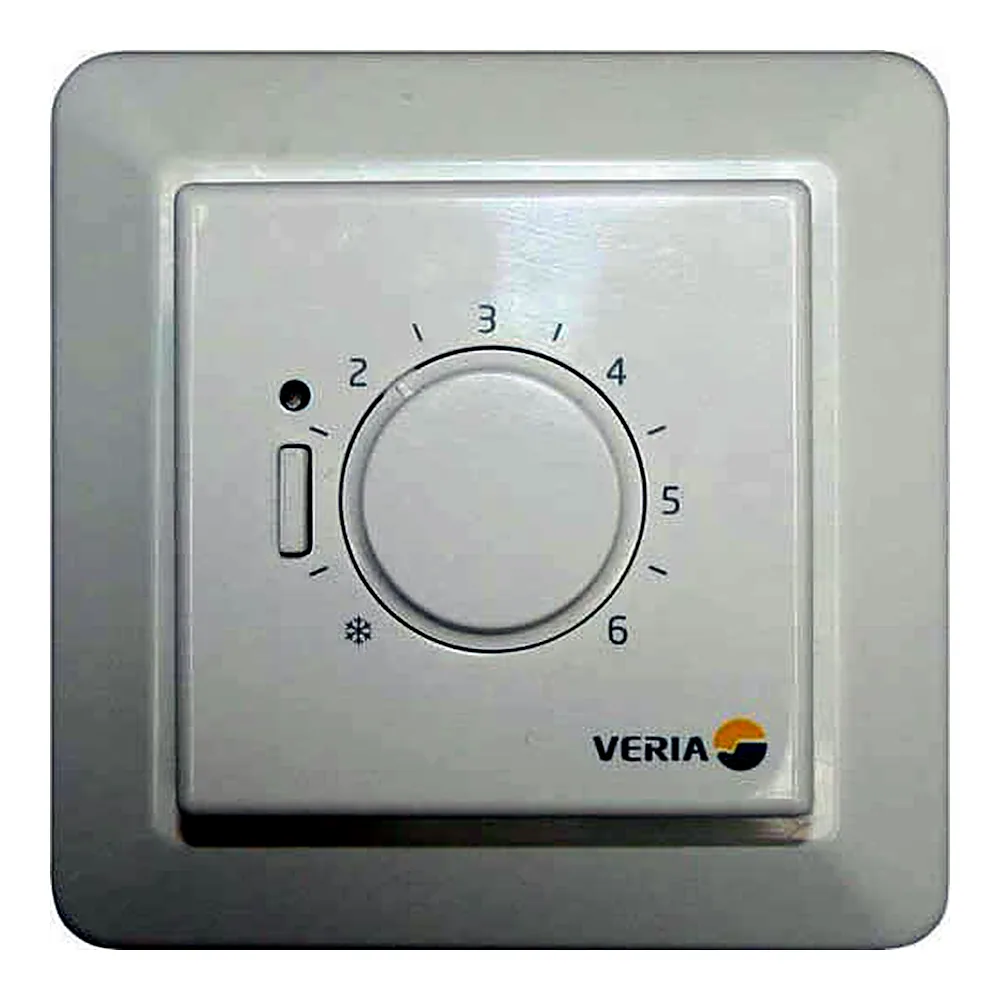 Терморегулятор Veria Control B45, +5...45 °C, механічний, вбудований, дротовий датчик, 15А, 230В, білий