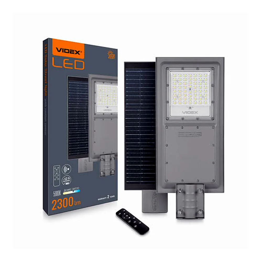 LED ліхтар вуличний автономний VIDEX 2300Lm 5000K (VL-SLSO-082-S)