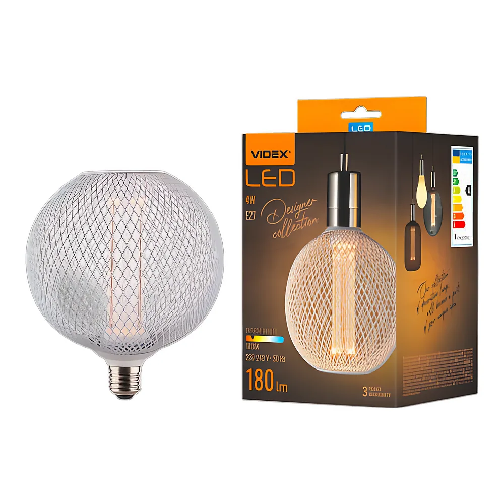 Світлодіодна лампа Filament 4 Вт E27 1800 K біла Chainmail style Videx VL-DWMC125150