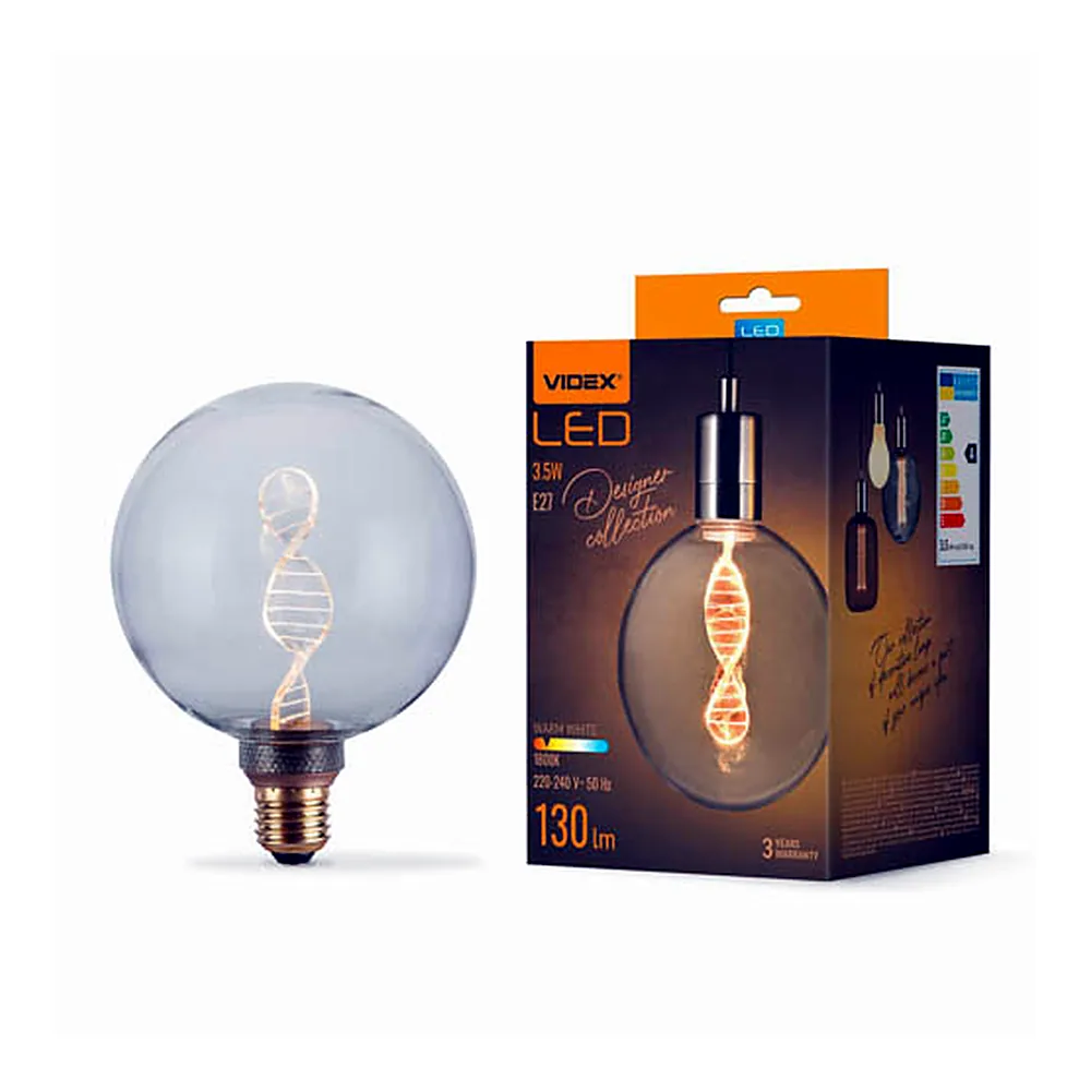 LED лампа VIDEX Filament VL-DNA-G125-C 3.5W E27 1800K