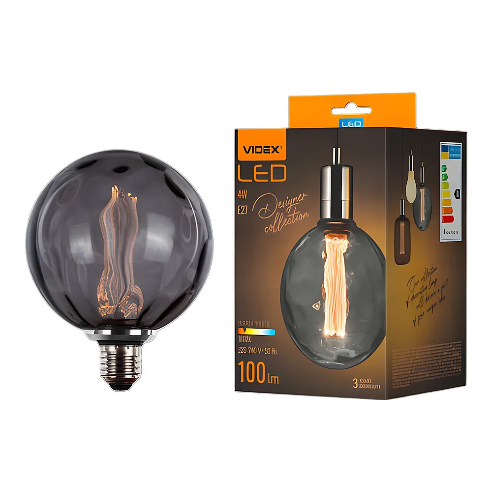 Світлодіодна лампа Filament 4 Вт E27 1800 K Smoke Videx VL-DI-G125FC1980S