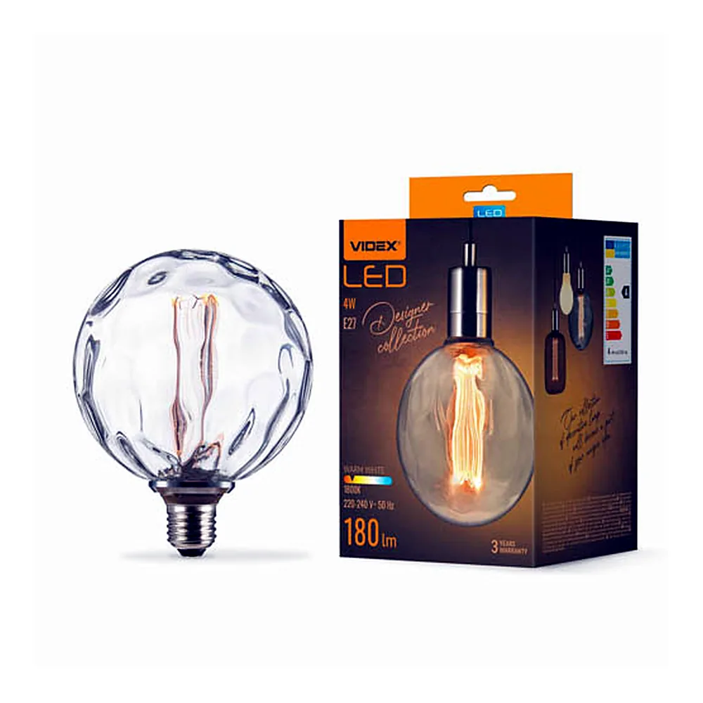 LED лампа VIDEX Filament VL-DI-G125FC1980 4W E27 1800K