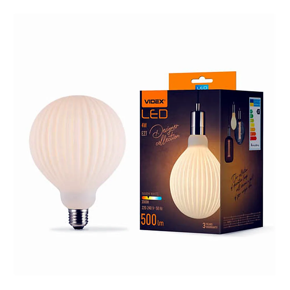 LED лампа VIDEX Filament VL-DG125175-WZTMO 4W E27 3000K Matt opal