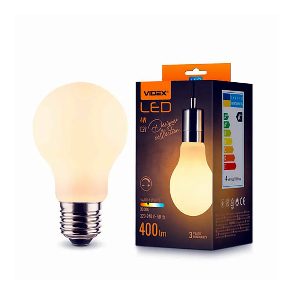 LED лампа VIDEX Filament VL-DA60MO 4W E27 3000K Porcelain dimmable