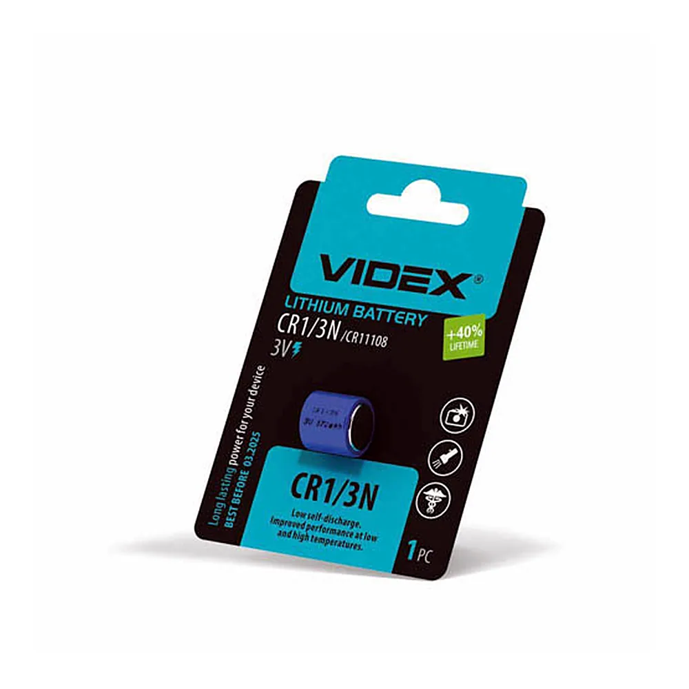 Батарейка літієва Videx CR1/3N 1шт BLISTER