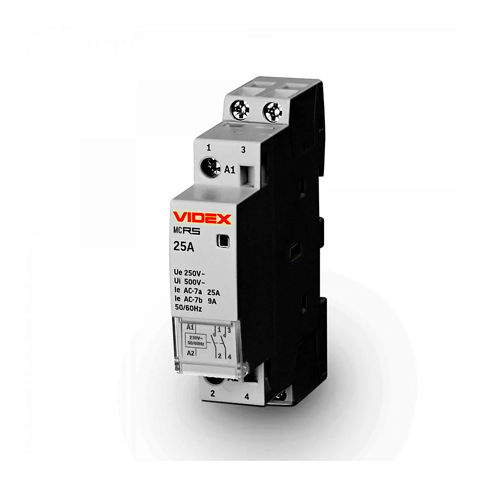 Модульний контактор Videx VF-RS-MC2O-25 2п 25А 2НВ VF-RS-MC2O-25