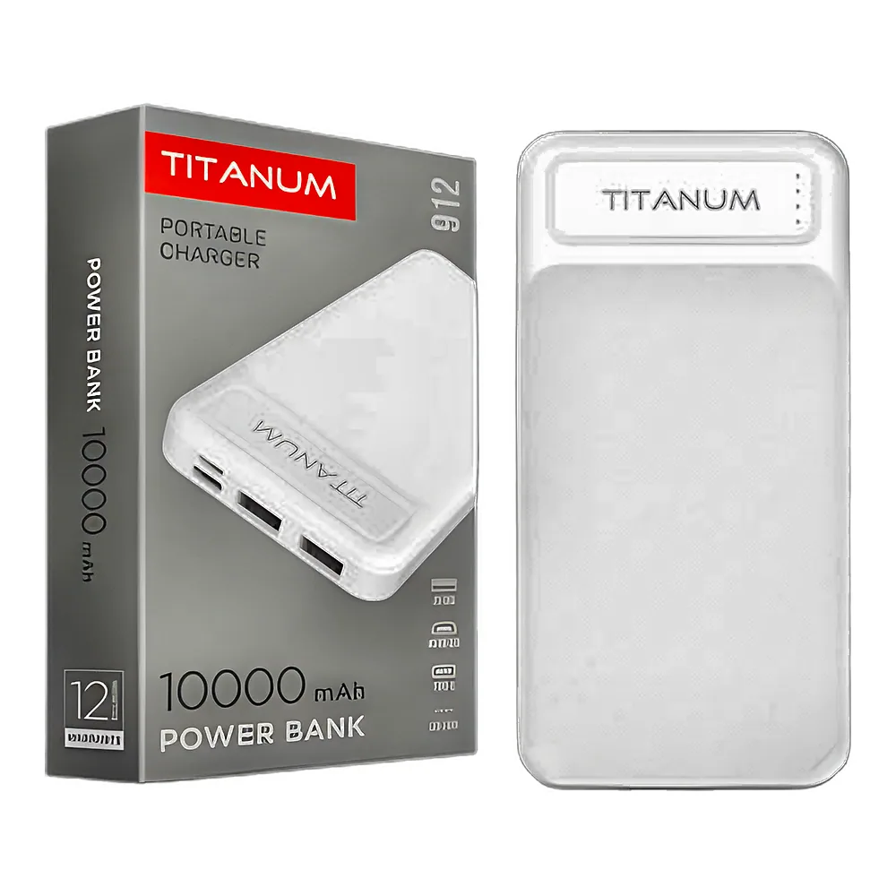 Повербанк 912 10000 мА·год білий TITANUM TPB-912-W