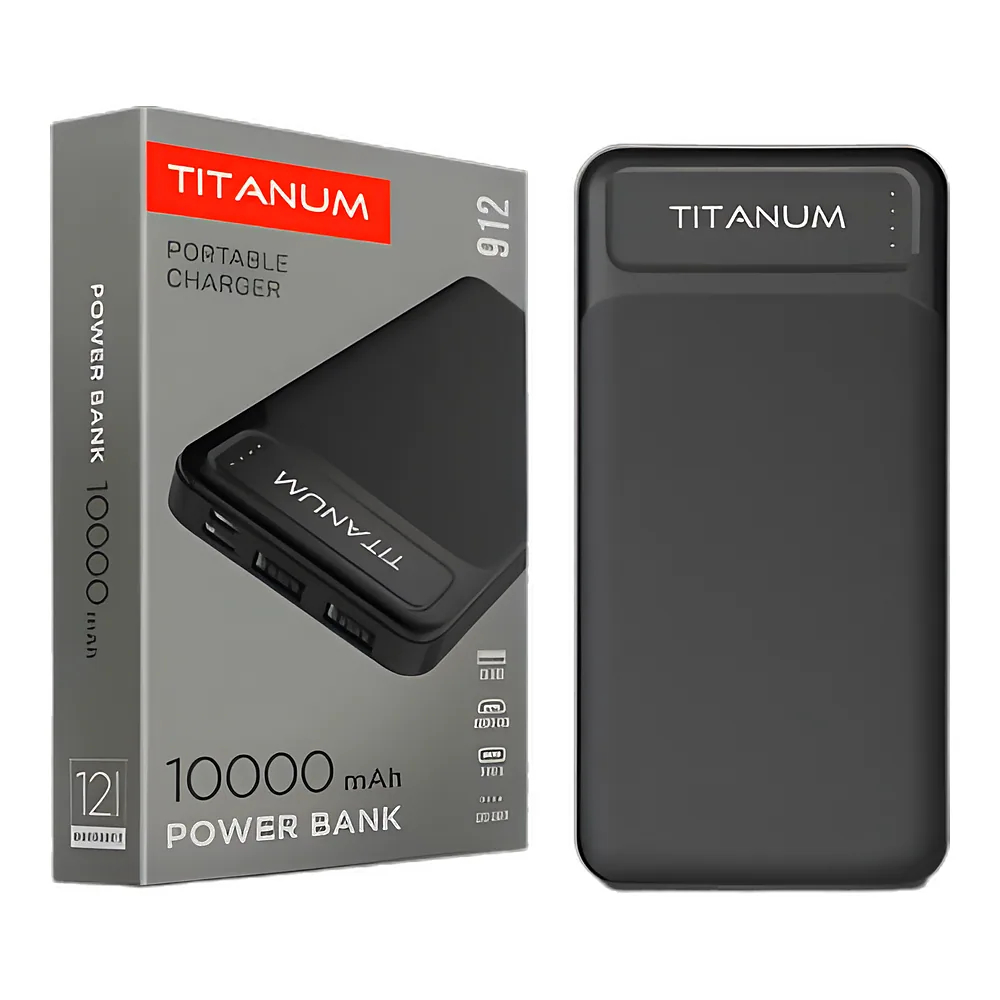Повербанк 912 10000 мА·год чорний TITANUM TPB-912-B
