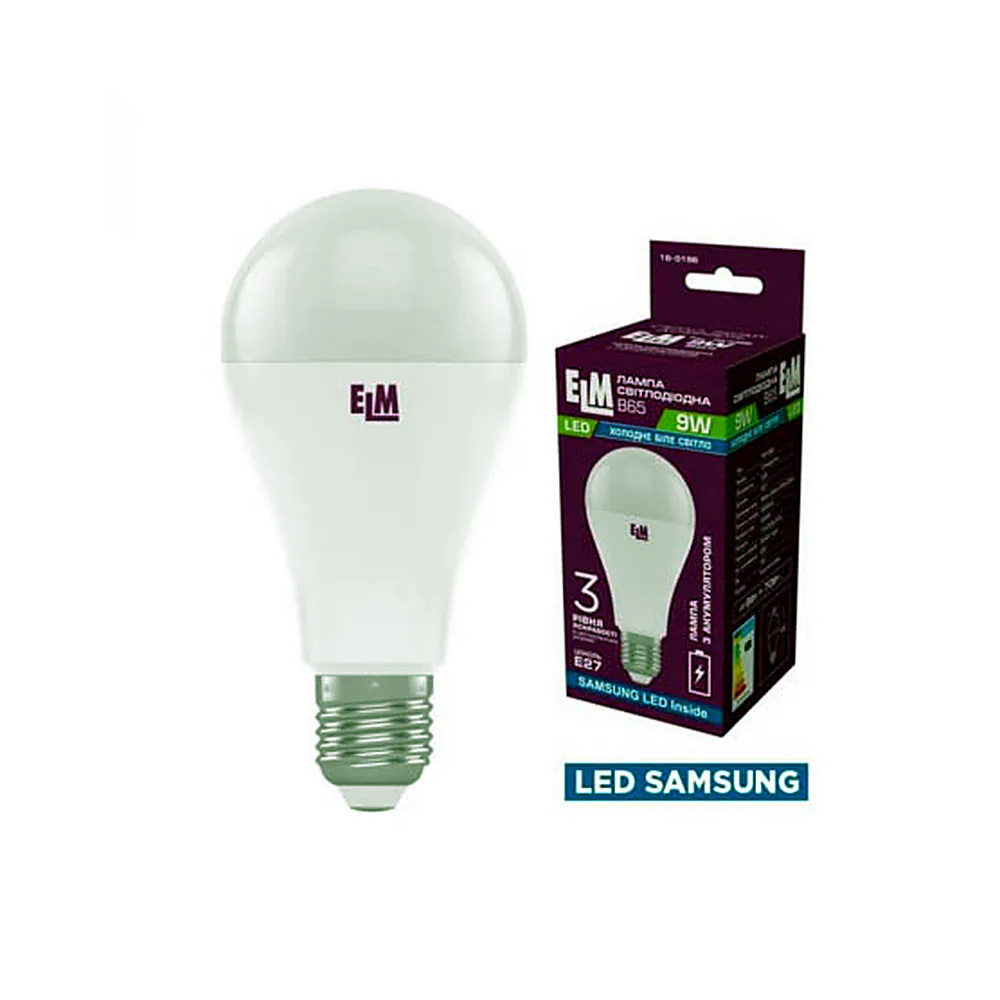 Лампа LED Electrum ELM Led B65 PA10SB 9W E27 4000K 18-0196