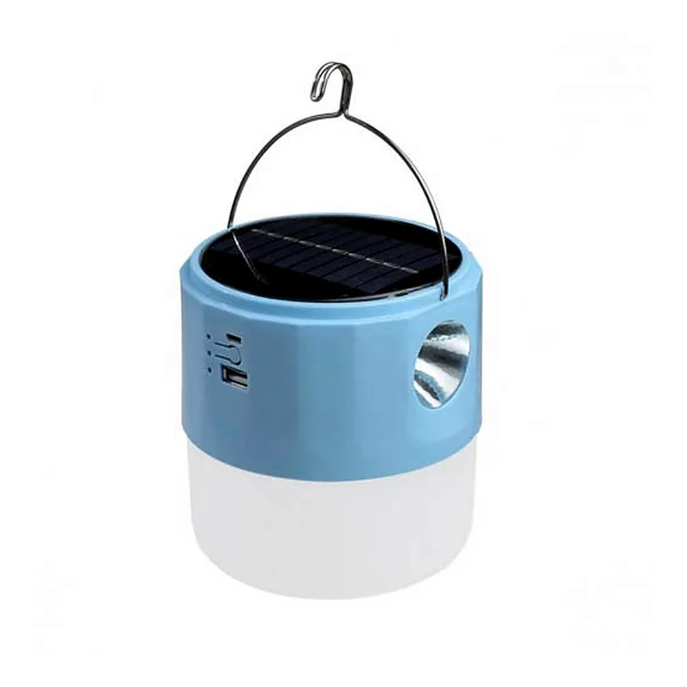 Ліхтар кемпінговий з гачком LED CONCEPT AP-PT100W, USB кабель, 10W акум. 2400mAh, ABS пласт., син.