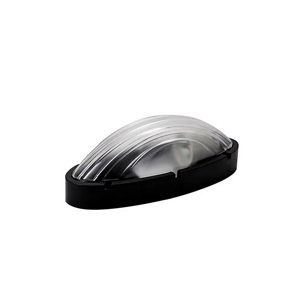 Світильник ERKA 1165 D.i.-Black, настінно-стельовий з вбудованим датчиком руху, овальний, чорний/прозорий, E27, IP 65