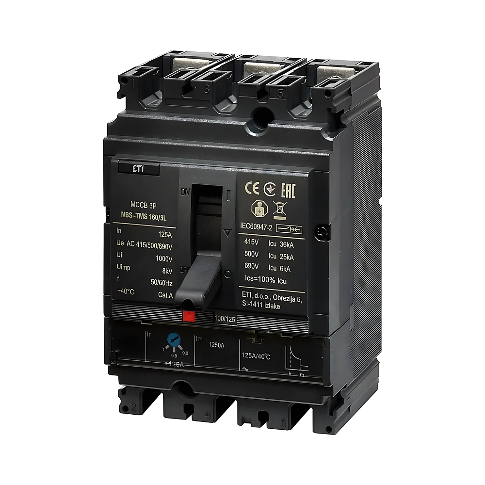 Автоматичний вимикач ETIBREAK NBS-TMS 160/3L 3P 125 А 36 кА ETI 4673008