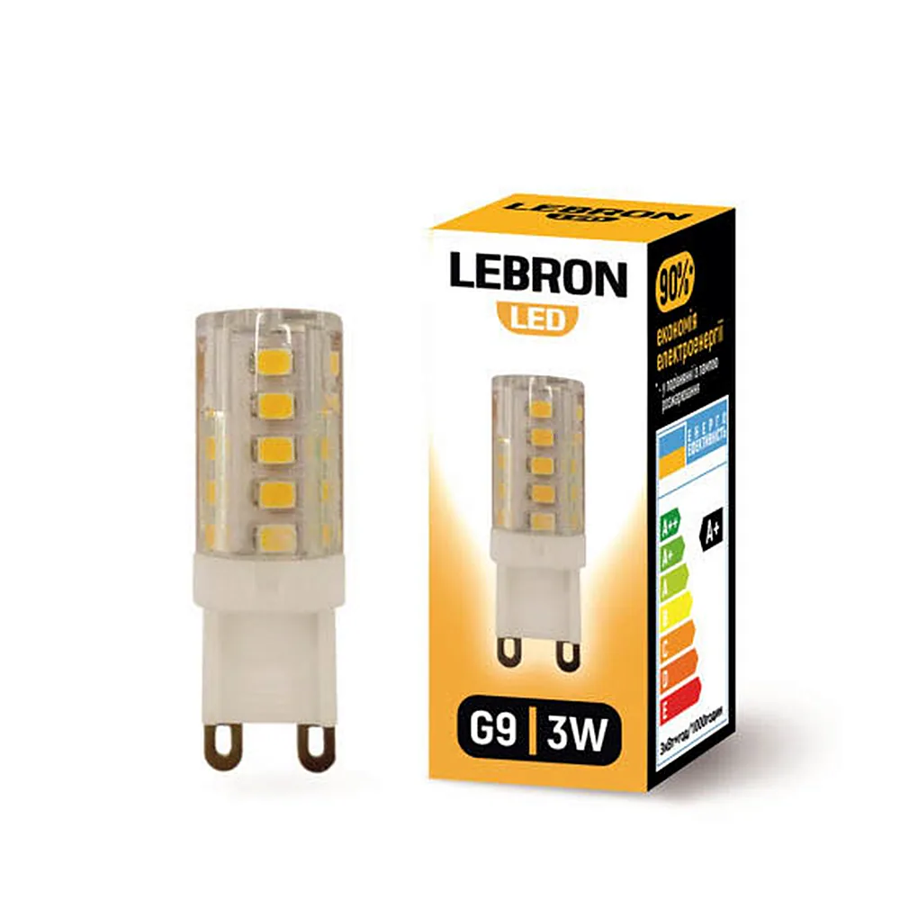 LED лампа LEBRON L-G9, 3W, G9, 4500K, 280Lm, кут 360°