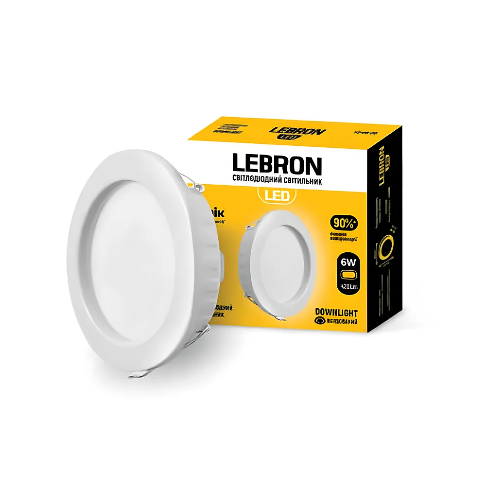 Світильник світлодіодний L-DR-641 6 Вт 420 лм 4100 K вбудований LEBRON 12-08-06