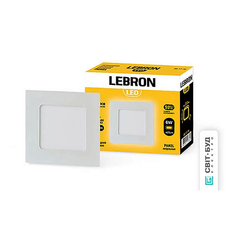 LED св-к LEBRON L-PS-641, 6W, вб-ний, 4100K, з блоком живлення.