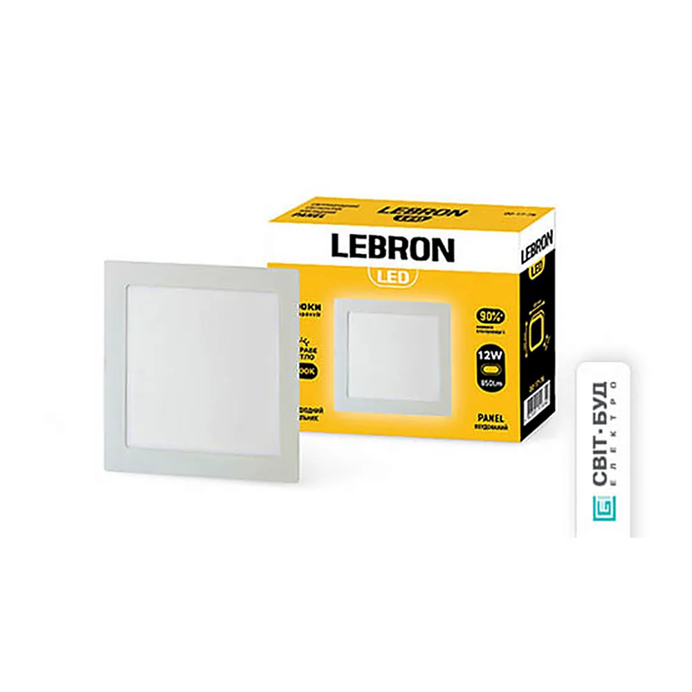 LED св-к LEBRON L-PS-1241, 12W, вб-ний, 4100K, з блоком живлення.