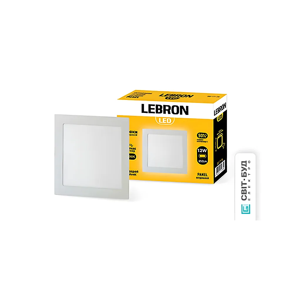 Світильник світлодіодний L-PS-1241 12 Вт вбудований 4100 K з блоком живлення LEBRON 12-10-40