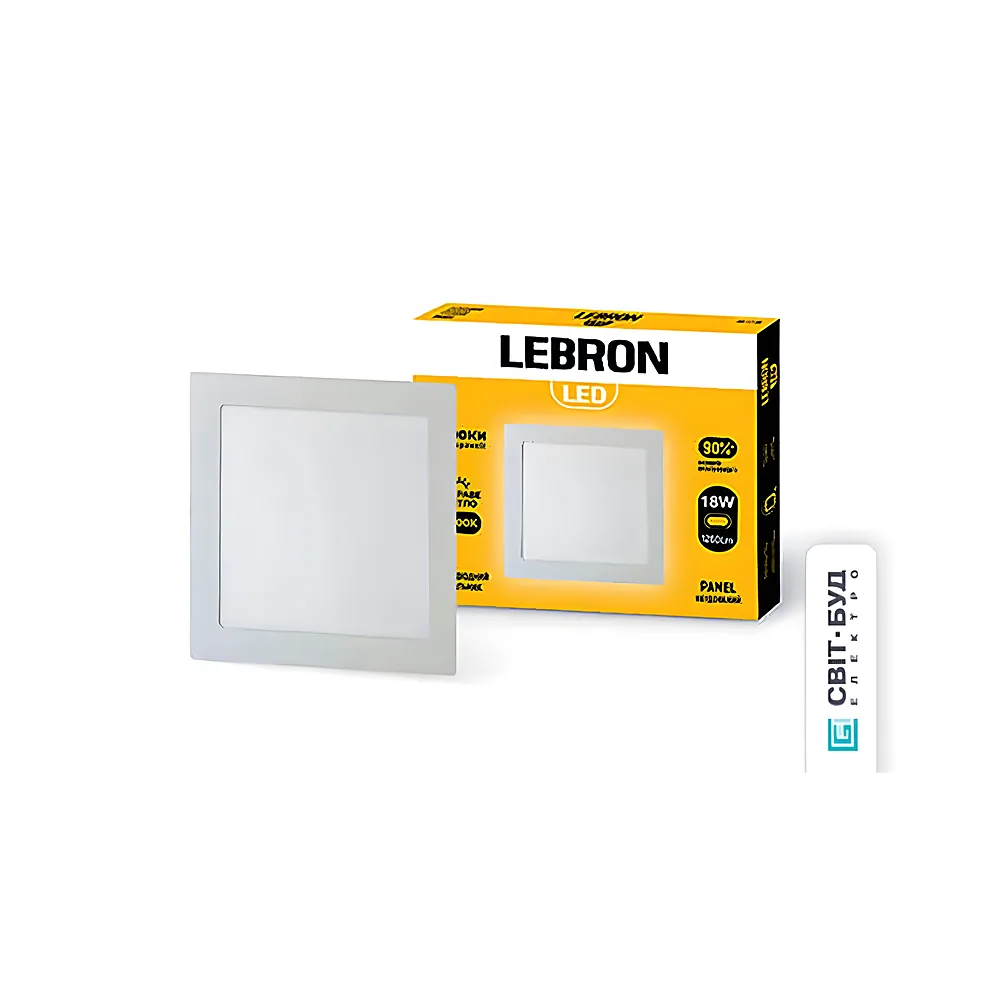 Світильник світлодіодний L-PS-1841 18 Вт вбудований 4100 K з блоком живлення LEBRON 12-10-46