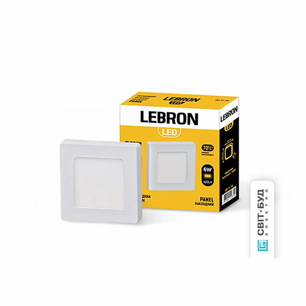 LED св-к LEBRON L-PSS-641, 6W, нак-ний, 4100K, з блоком живлення.