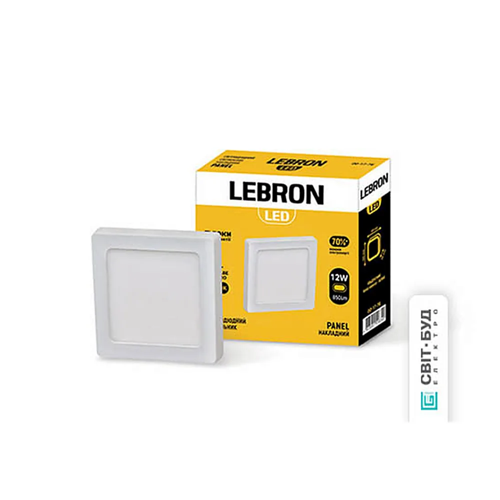 LED св-к LEBRON L-PSS-1241, 12W, нак-ний, 4100K, з блоком живлення.