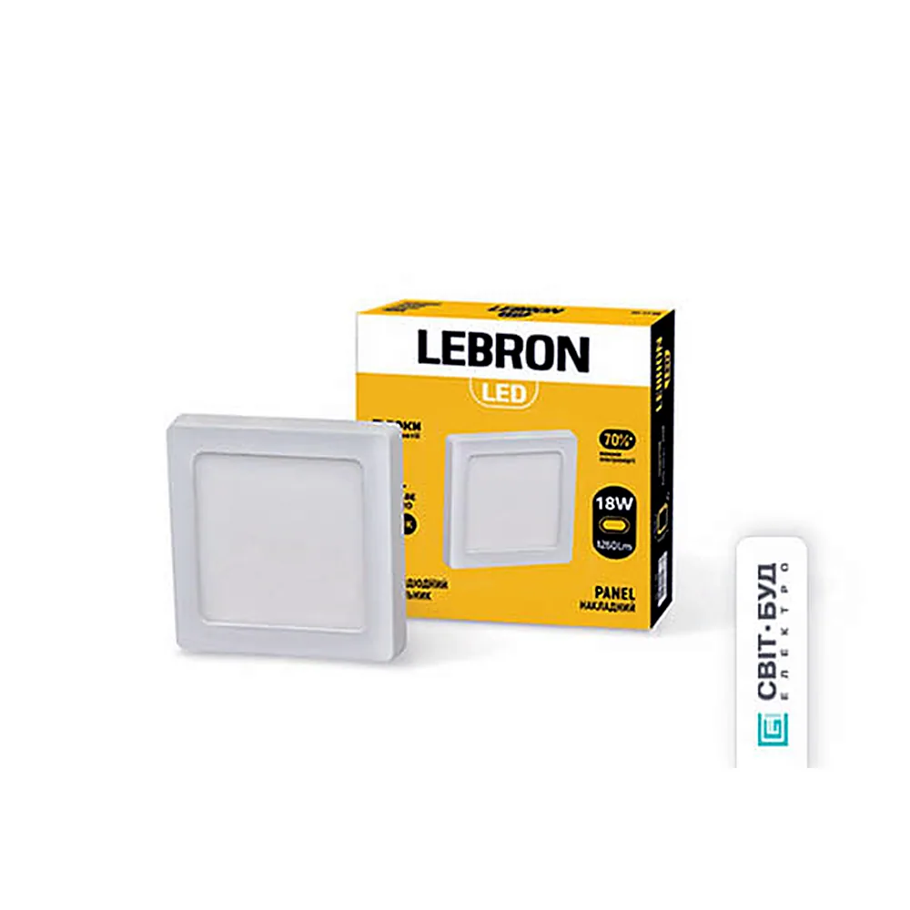 LED св-к LEBRON L-PSS-1841, 18W, нак-ний, 4100K, з блоком живлення.