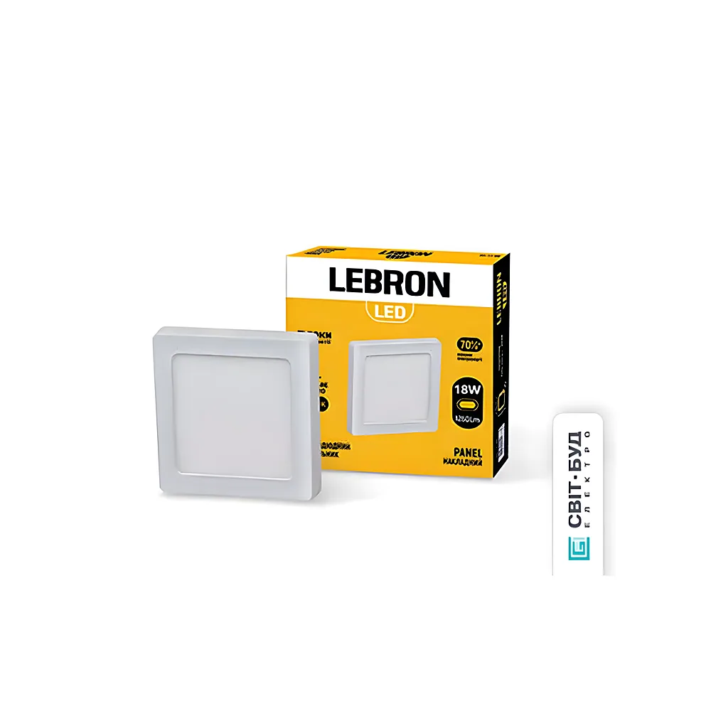 Світильник світлодіодний L-PSS-1841 18 Вт накладний 4100 K з блоком живлення LEBRON 12-10-94