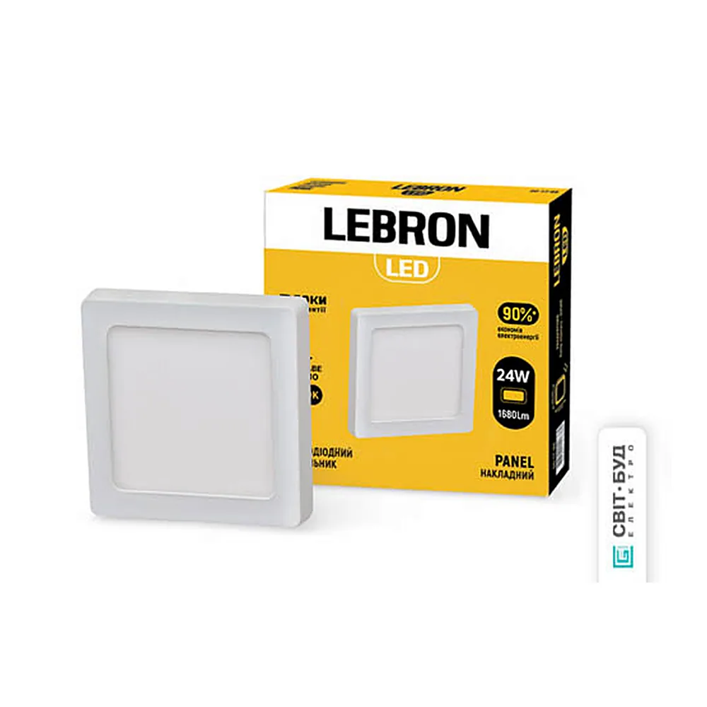 LED св-к LEBRON L-PSS-2465, 24W, нак-ний, 6500K, з блоком живлення.