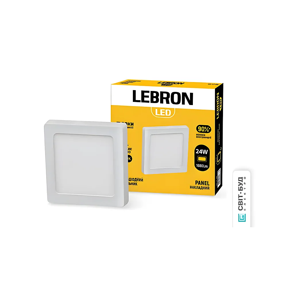 Світильник світлодіодний L-PSS-2465 24 Вт накладний 6500 K з блоком живлення LEBRON 12-10-99