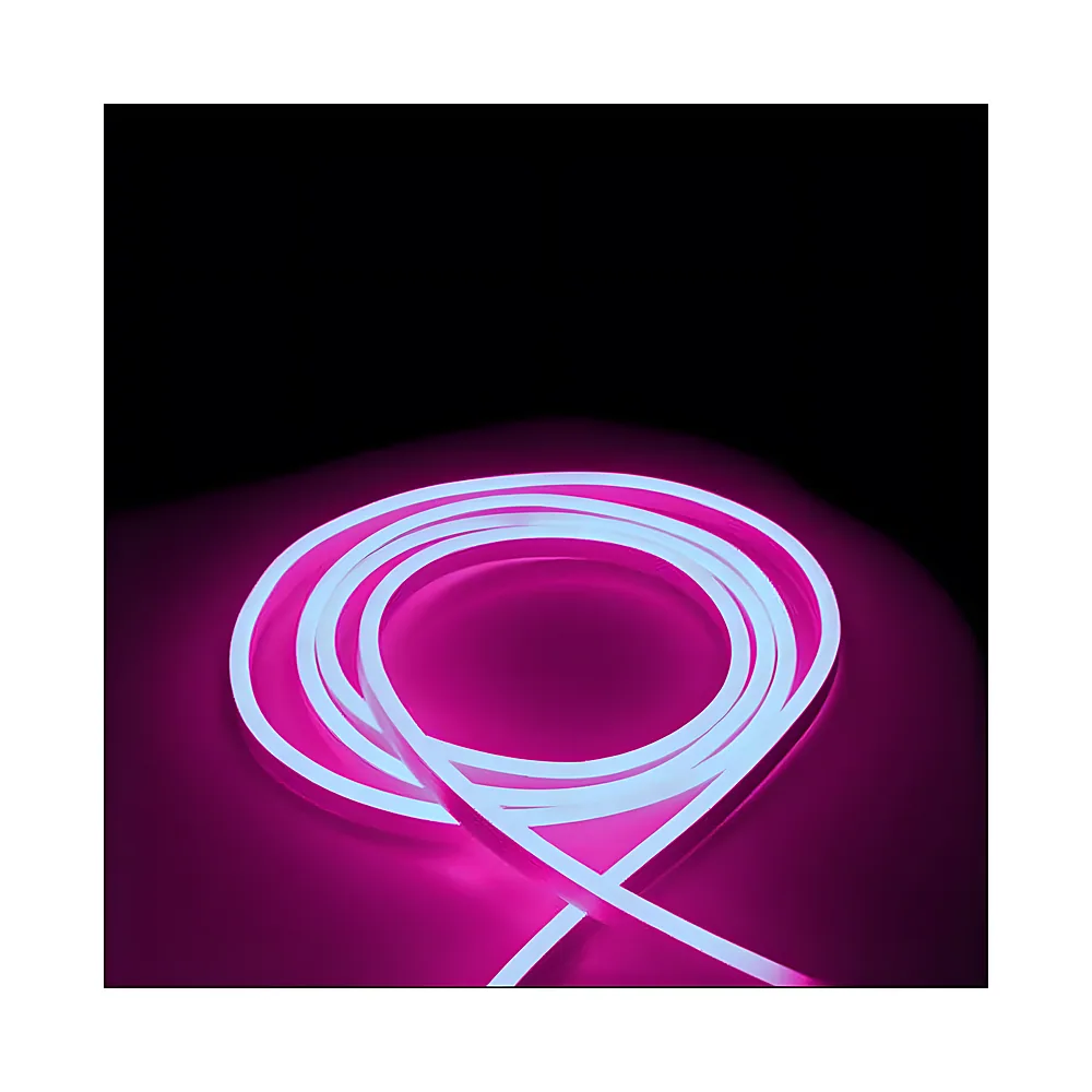 Світлодіодна стрічка NEON L-NS 8х16 мм SMD 2835 120LED 7 Вт/м AC 220 В рожевий IP65 (1 м) LEBRON 13-75-27