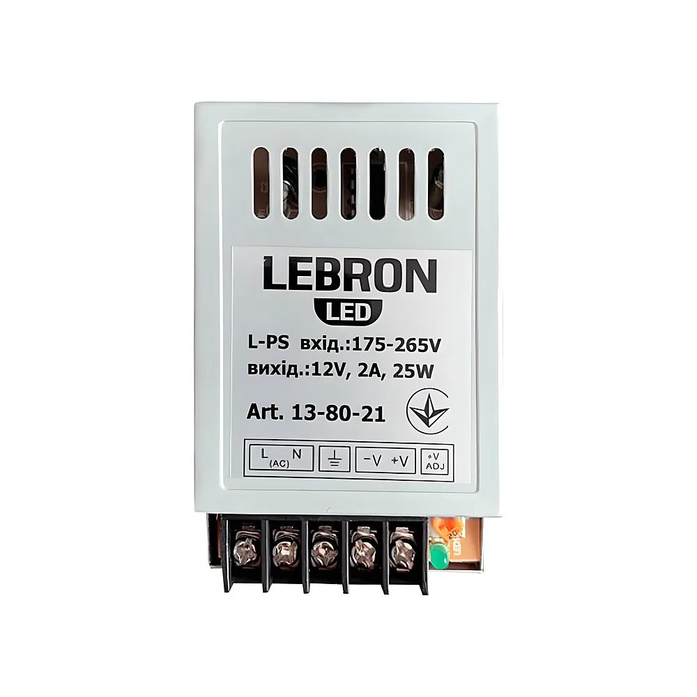 Блок живлення 25 Вт 12 В 2 А LEBRON 13-80-21