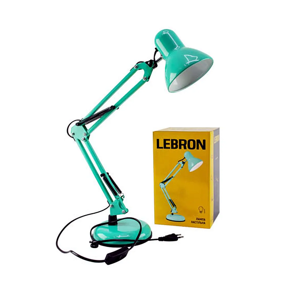Лампа настільна телескопічна LEBRON L-TL-Tel, E27, 40W, бірюзова