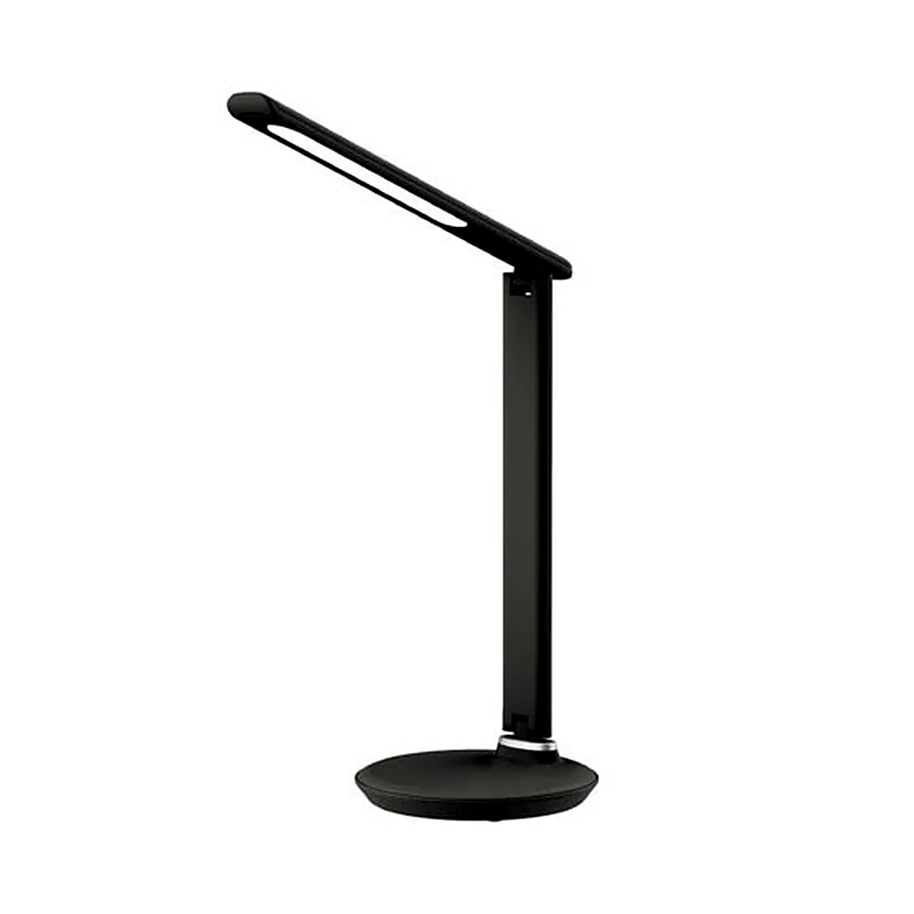 LED лампа настільна LEBRON L-TL-L, 9W, 3000K, 4100K, 6500K, чорна "шкіра", з блоком жи-ня