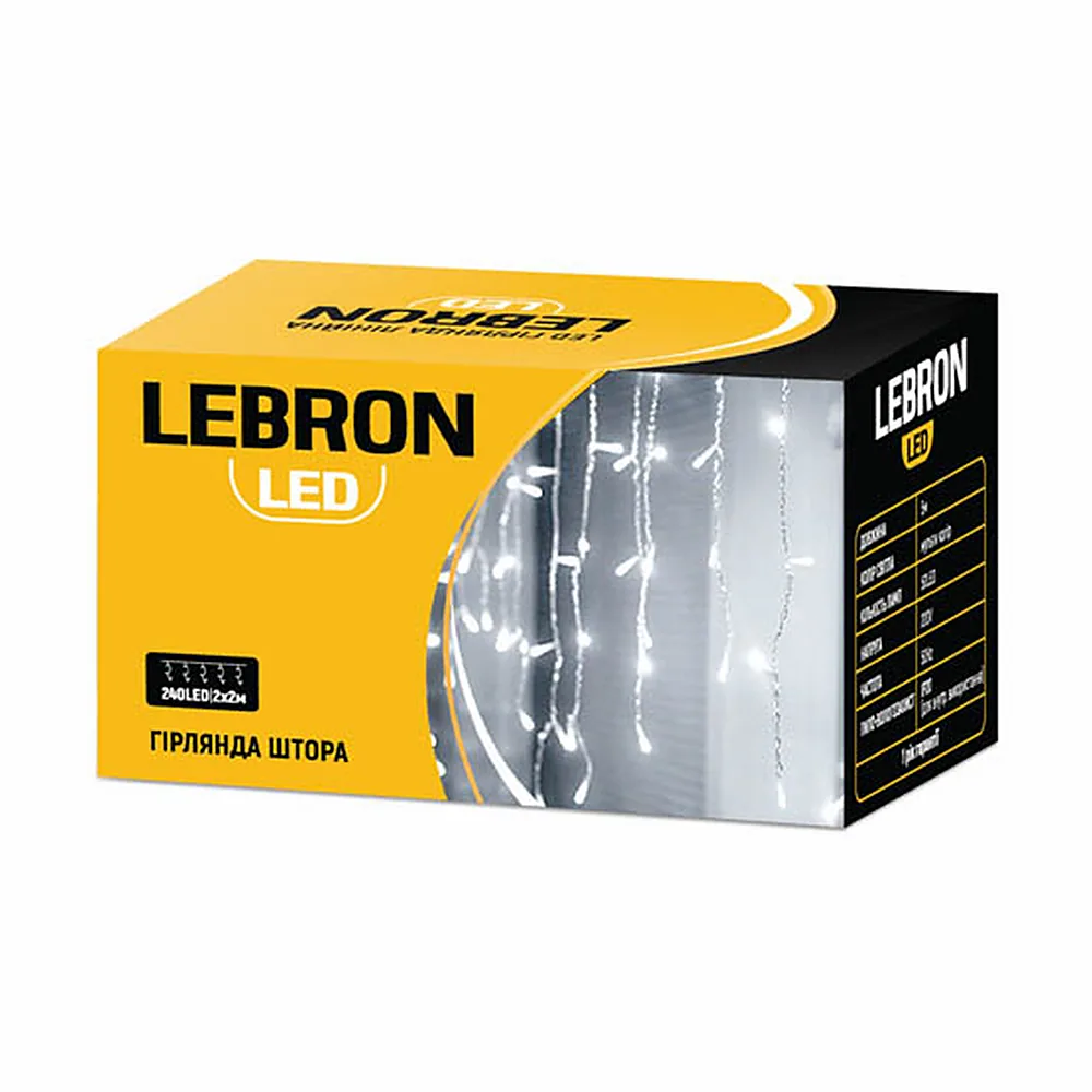 LED гірлянда LEBRON штора 3х2м 320LED біла IP20 15-18-78
