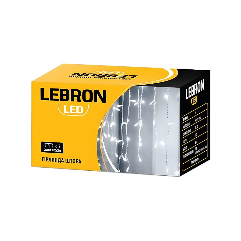 LED гірлянда LEBRON штора 3х2м 320LED біла IP20 15-18-78