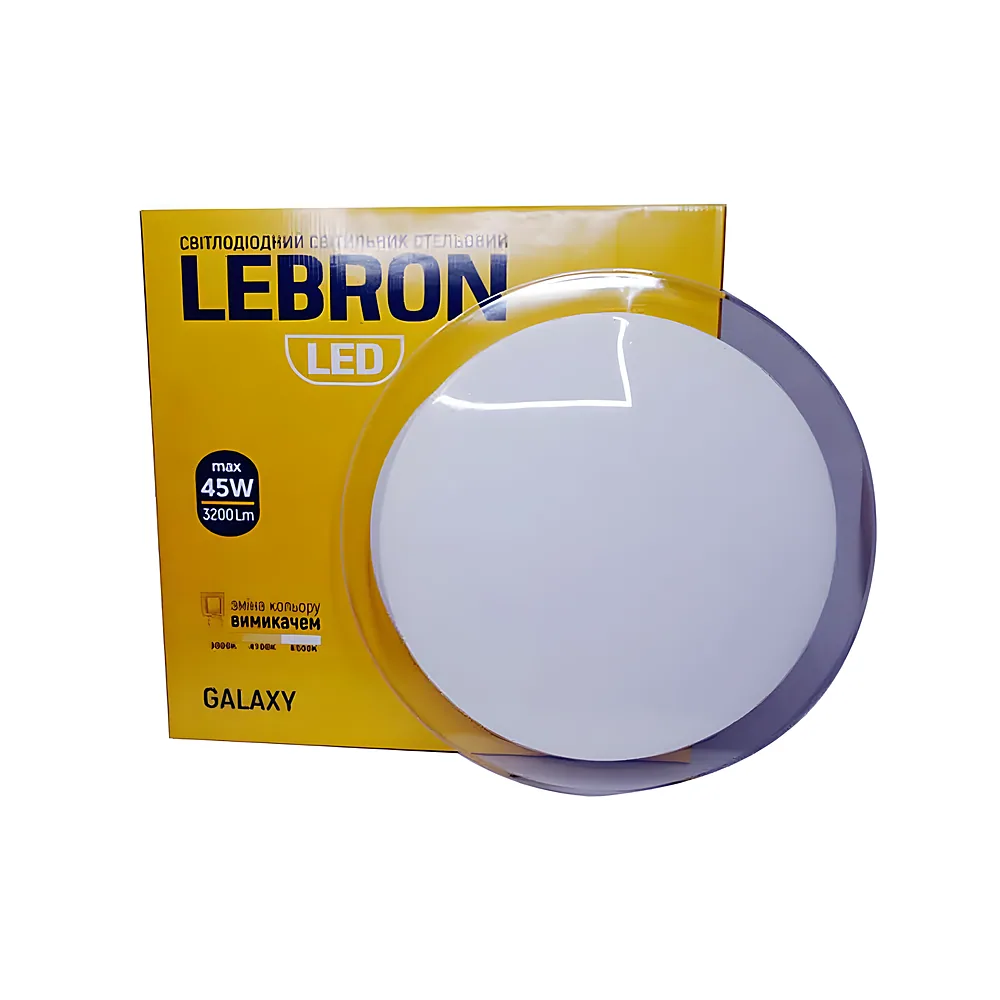 Світильник світлодіодний L-CL-GALAXY max 45 Вт 3000 K 4100 K 6500 K 3200 лм O 455х75 мм LEBRON 15-25-12