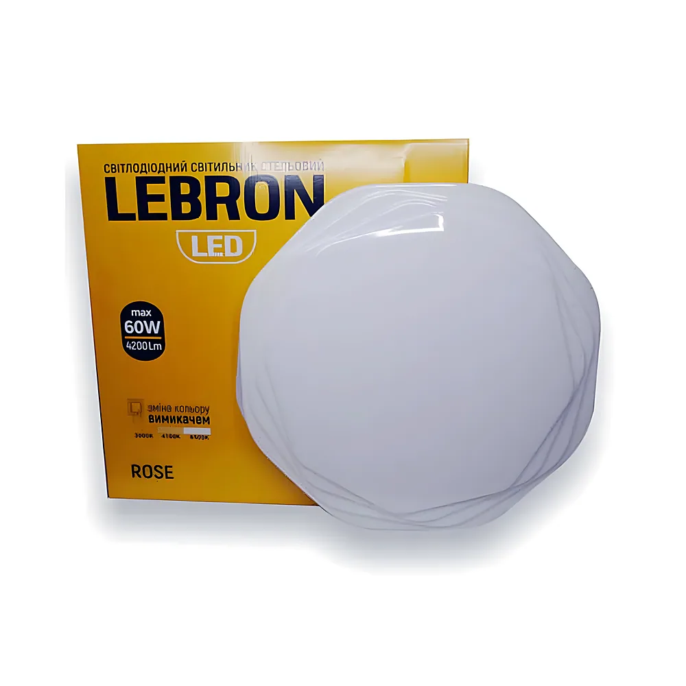 Світильник світлодіодний L-CL-ROSE max 60 Вт 3000 K 4100 K 6500 K 4200 лм O 510х80 мм LEBRON 15-25-30
