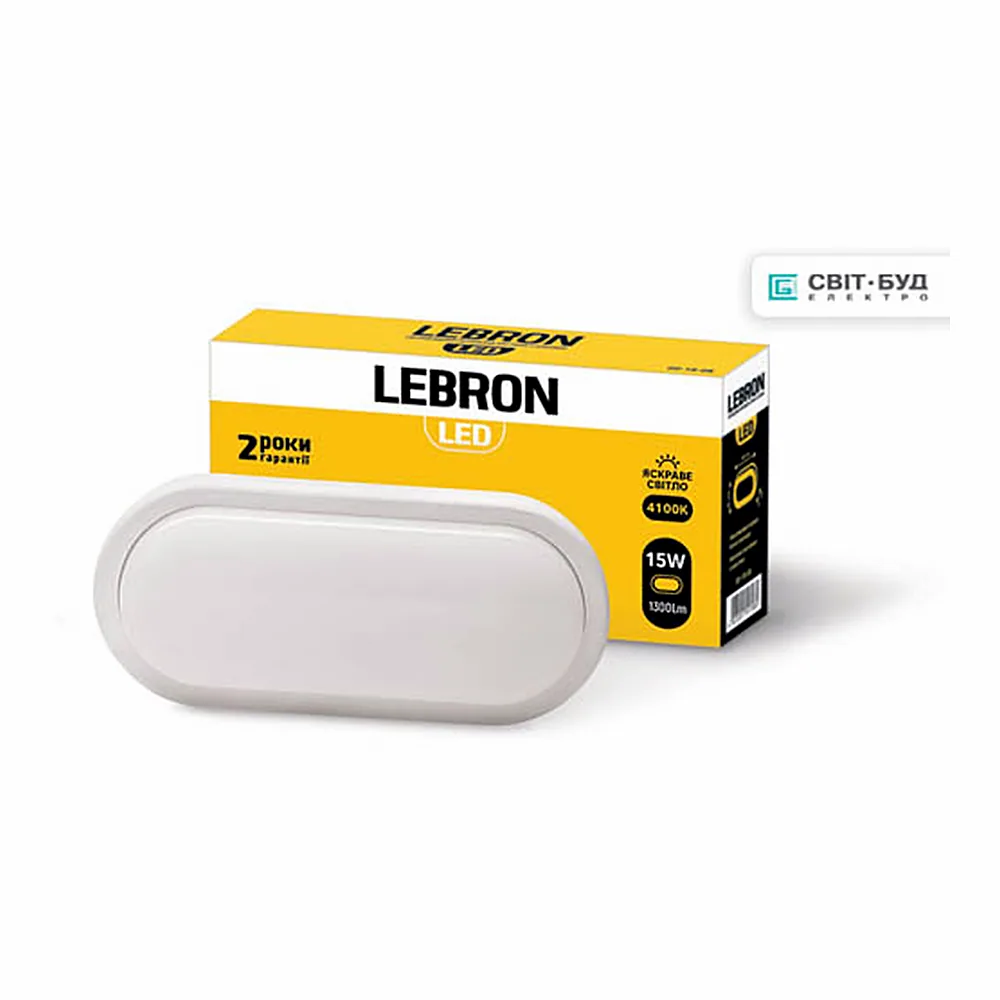 Світильник LEBRON L-WLO LED овальний 15W 4100K 1300Lm IP65 15-35-07