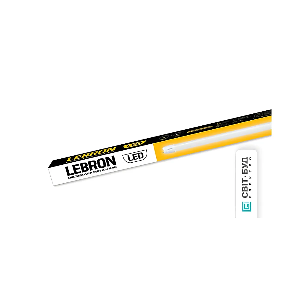 LED лампа LEBRON L-Т8-HR, 18W, 1200mm, G13, 6200K, з тримачем