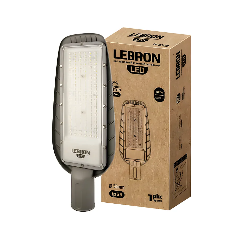 Світлодіодний світильник L-LSL консольний 100 Вт 6500 K 10000 лм 85-265 В LEBRON 18-00-28