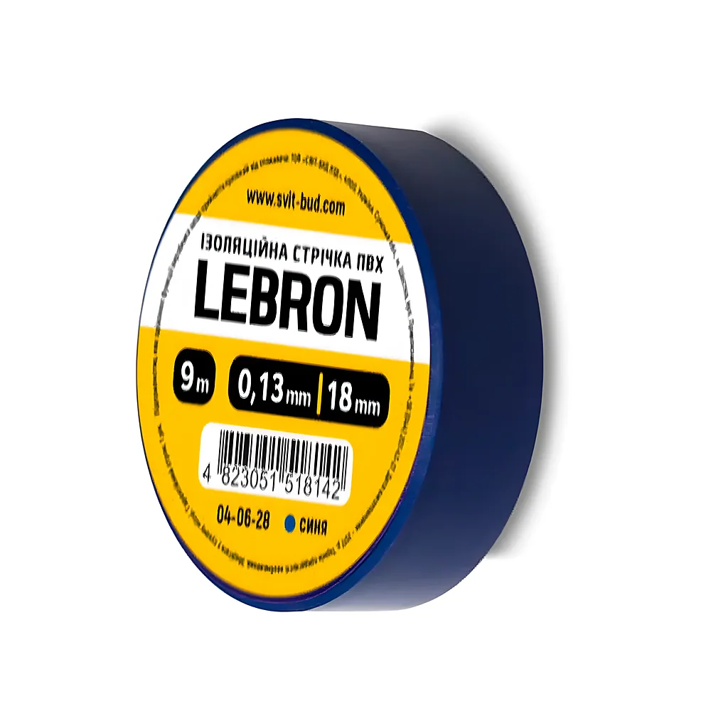 Ізоляційна стрічка ПВХ 18 мм 18 м синя LEBRON 67-01-37