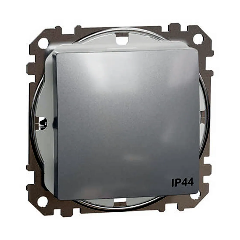 Одноклавішний вимикач IP44 Алюм Sedna Design