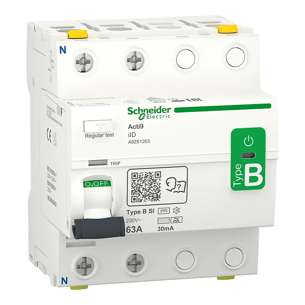 Пристрій захисного відключення iID 2P 63 А 30 мА B-SI Schneider Electric A9Z61263