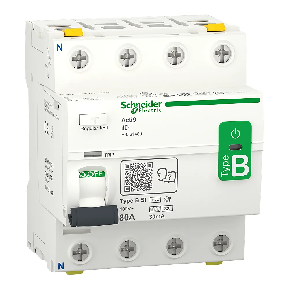Пристрій захисного відключення iID 4P 80 А 30 мА B-SI Schneider Electric A9Z61480