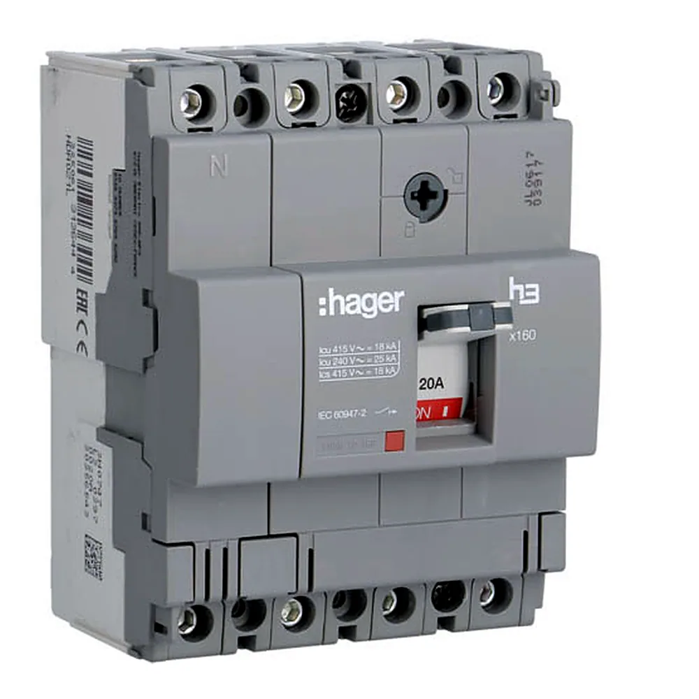 Автоматичний вимикач x160, In=20А, 4п, 18kA, Тфікс./Мфікс.