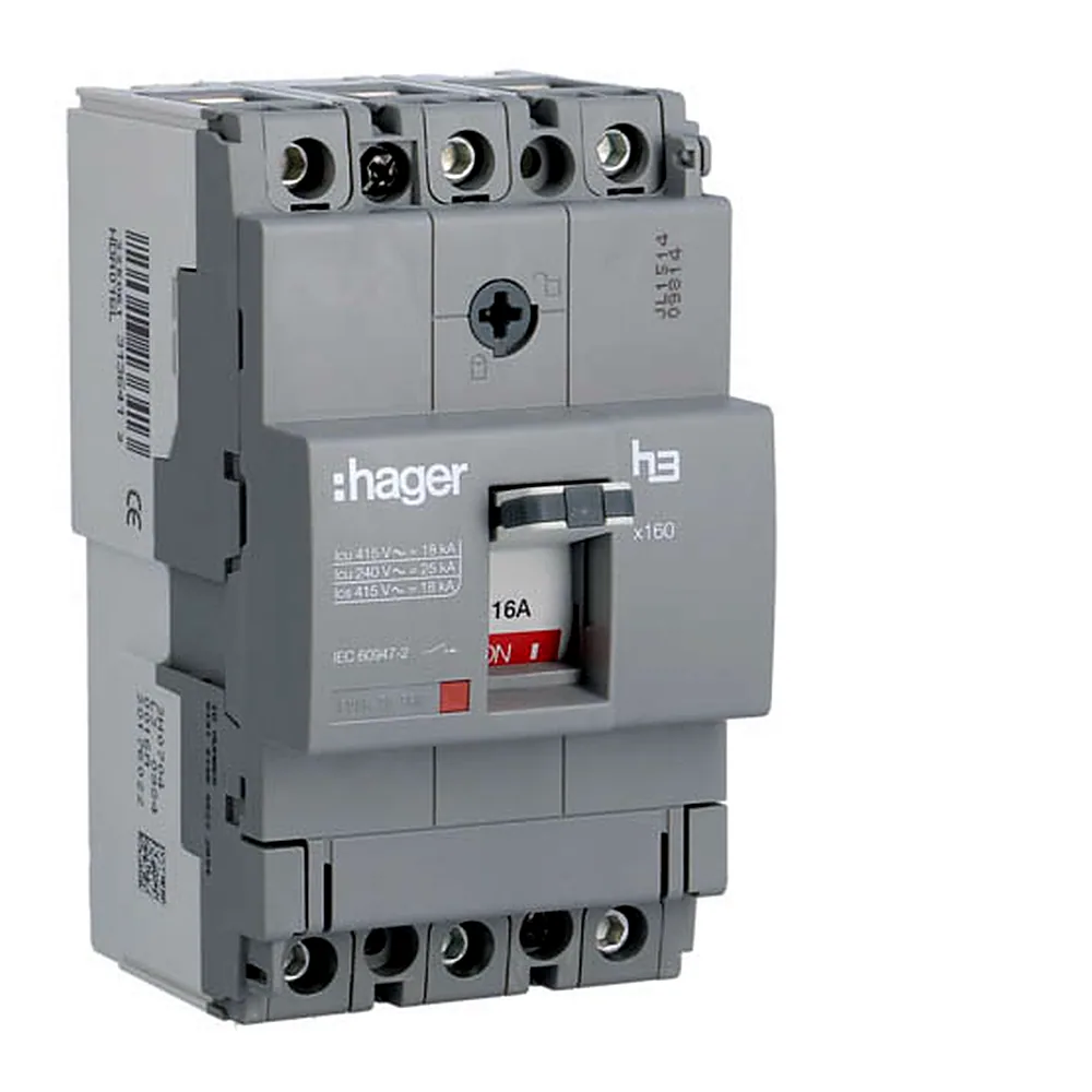 Автоматичний вимикач x160, In=16А, 3п, 18kA, Тфікс./Мфікс.