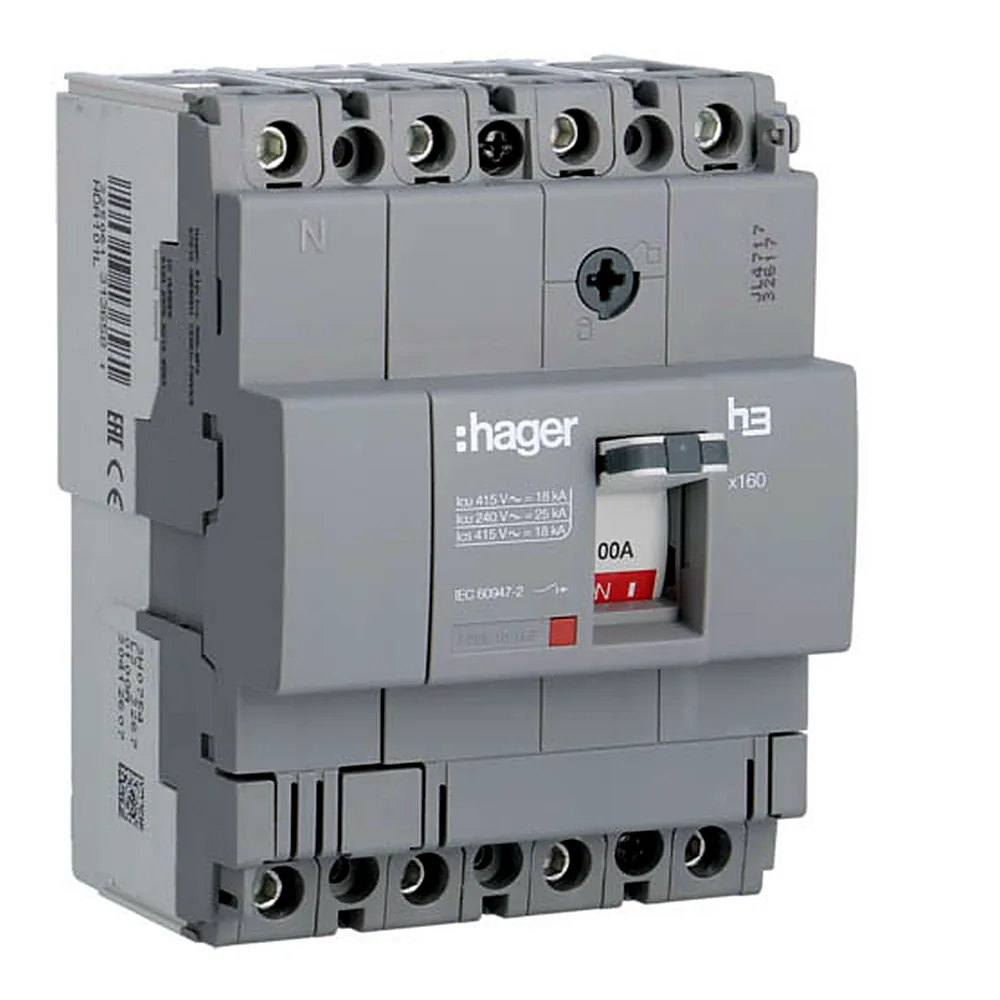 Автоматичний вимикач x160, In=100А, 4п, 18kA, Тфікс./Мфікс.