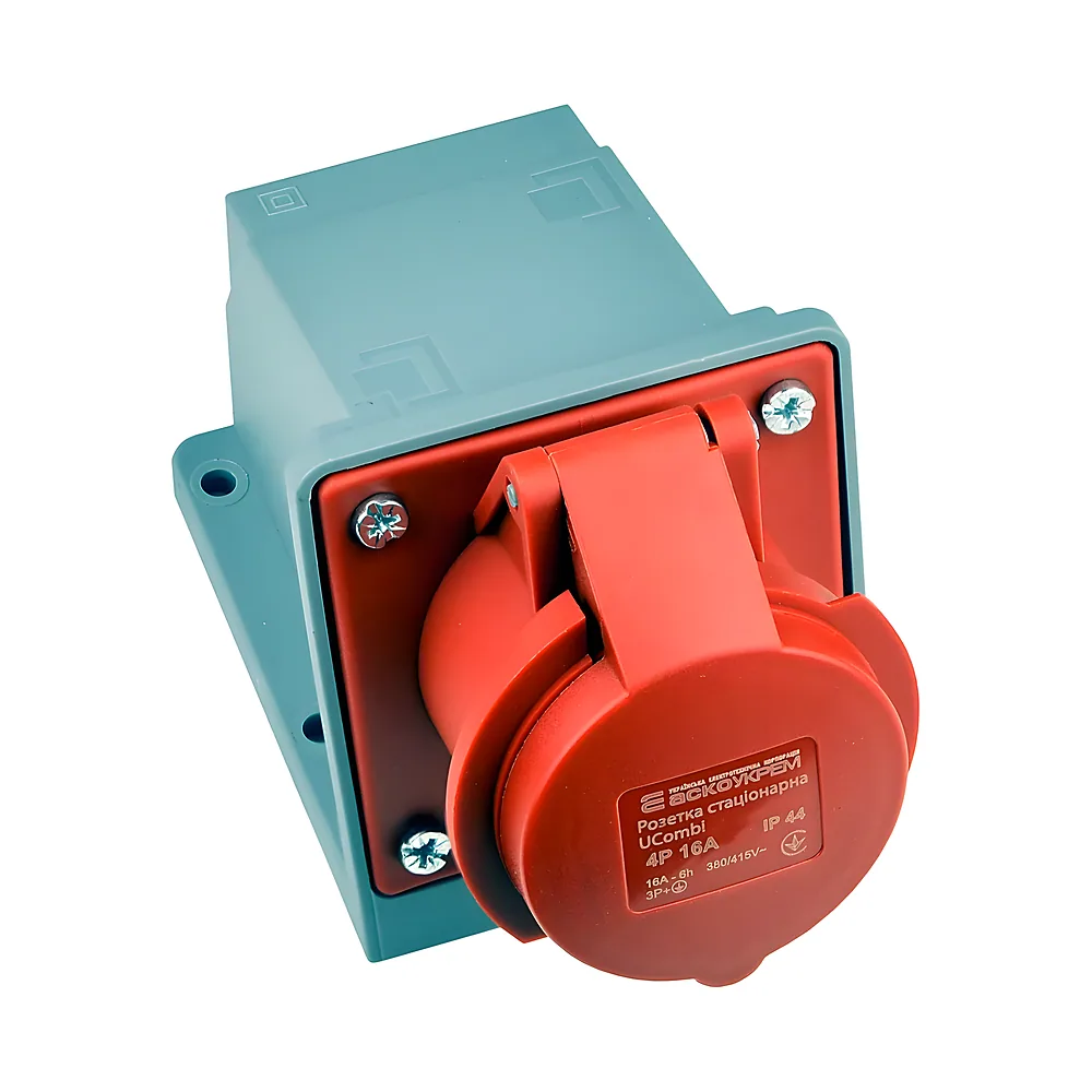 Розетка стаціонарна UCombi 4P 16 А IP44 Аско-Укрем A0080010146