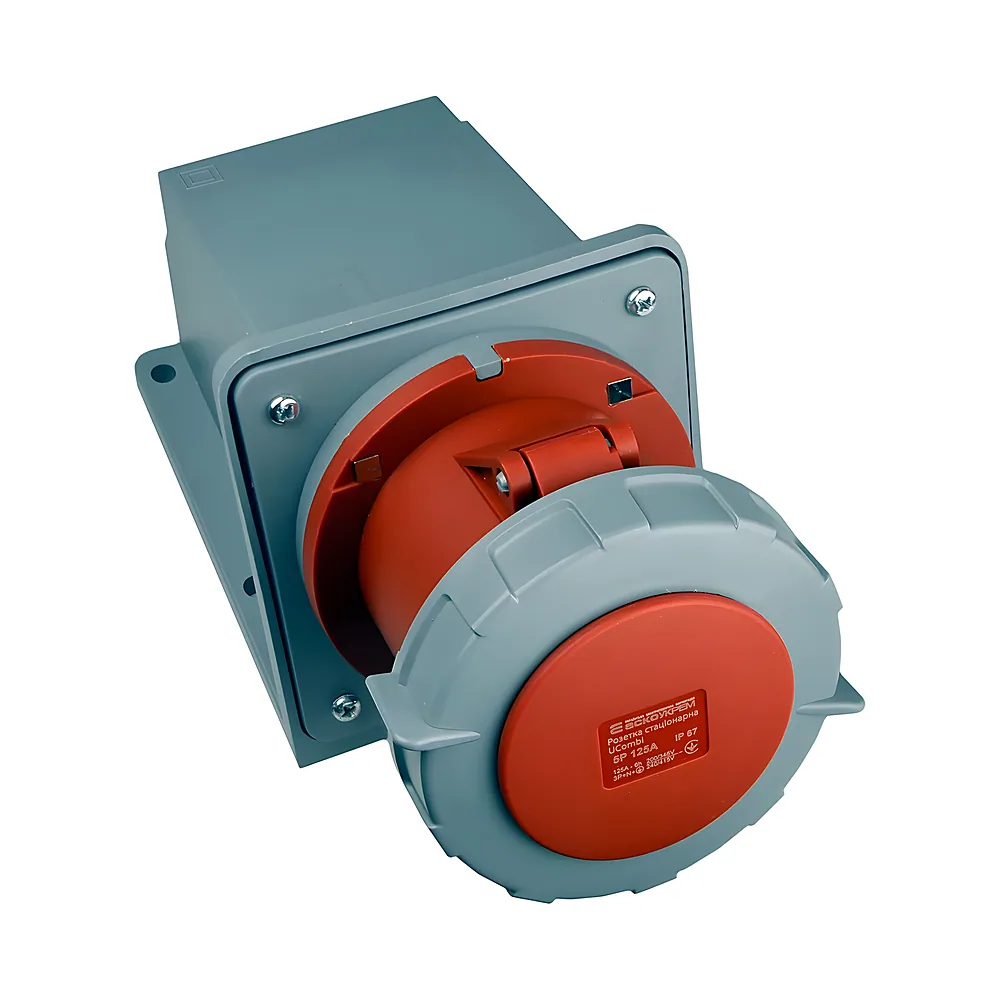 Розетка стаціонарна UCombi 5P 125 А IP67 Аско-Укрем A0080010157